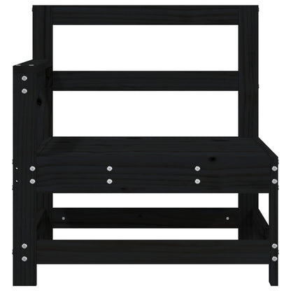 vidaXL Canapés d'angle de jardin 2 pcs Noir Bois de pin massif