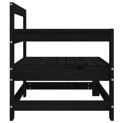 vidaXL Canapés d'angle de jardin 2 pcs Noir Bois de pin massif
