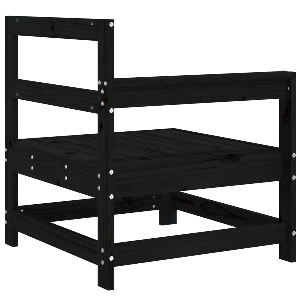 vidaXL Canapés d'angle de jardin 2 pcs Noir Bois de pin massif