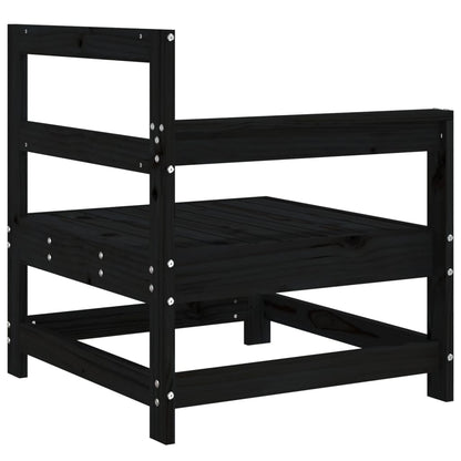 vidaXL Canapés d'angle de jardin 2 pcs Noir Bois de pin massif