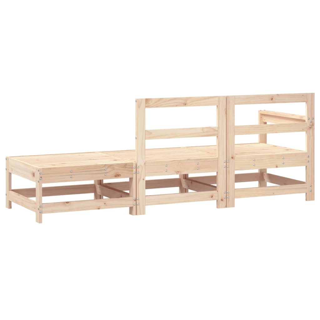 vidaXL Salon de jardin 3 pcs en bois de pin massif
