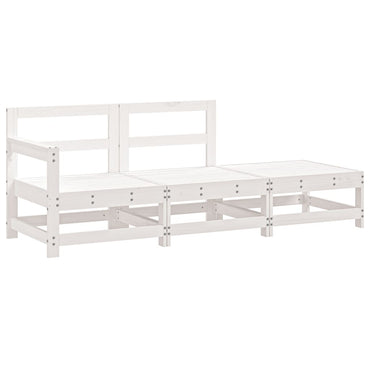 vidaXL Ensemble de jardin 3 pcs Blanc Bois de pin massif