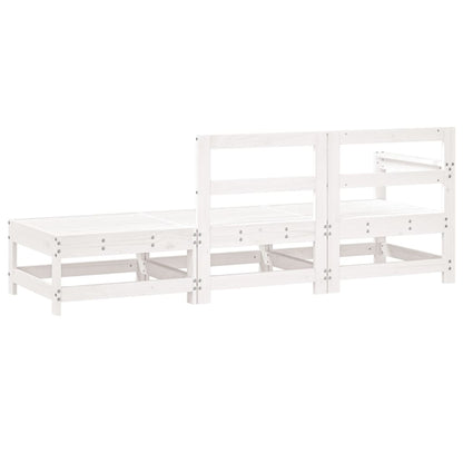 vidaXL Ensemble de jardin 3 pcs Blanc Bois de pin massif