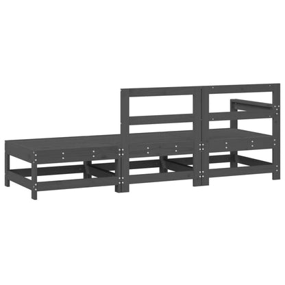 vidaXL Salon de jardin 3 pcs Gris Bois de pin massif