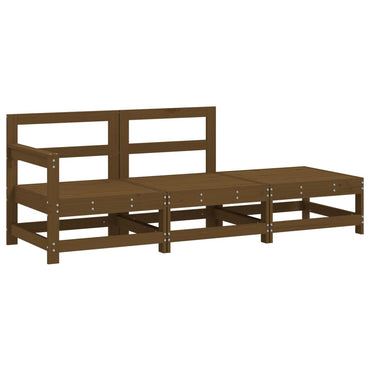 vidaXL Salon de jardin 3 pcs Marron miel Bois de pin massif