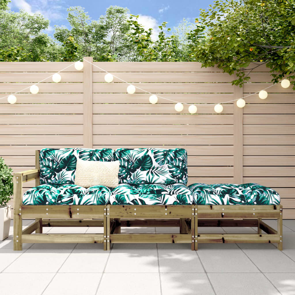vidaXL Salon de jardin 3 pièces en pin imprégné