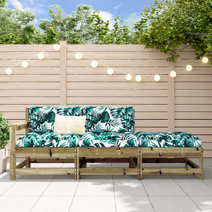 vidaXL Salon de jardin 3 pièces en pin imprégné