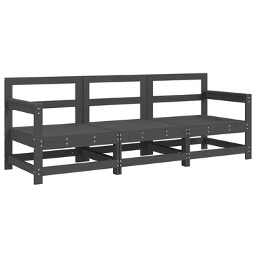 vidaXL Salon de jardin 3 pcs Gris Bois de pin massif