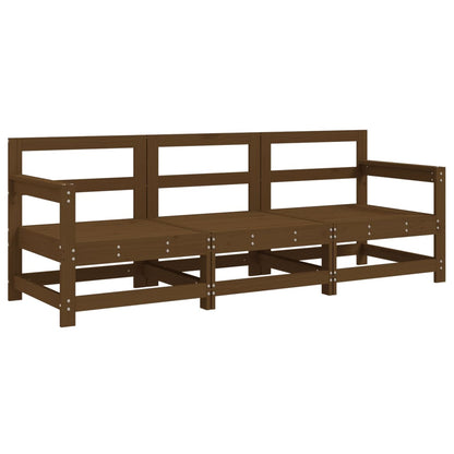 vidaXL Salon de jardin 3 pcs Marron miel Bois de pin massif