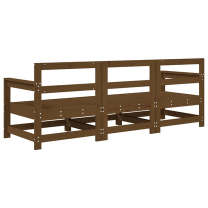 vidaXL Salon de jardin 3 pcs Marron miel Bois de pin massif