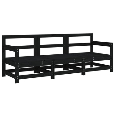 vidaXL Ensemble de mobilier de jardin 3 pcs Noir Bois de pin massif
