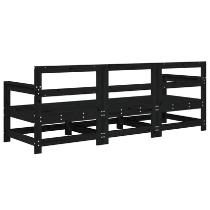 vidaXL Ensemble de mobilier de jardin 3 pcs Noir Bois de pin massif