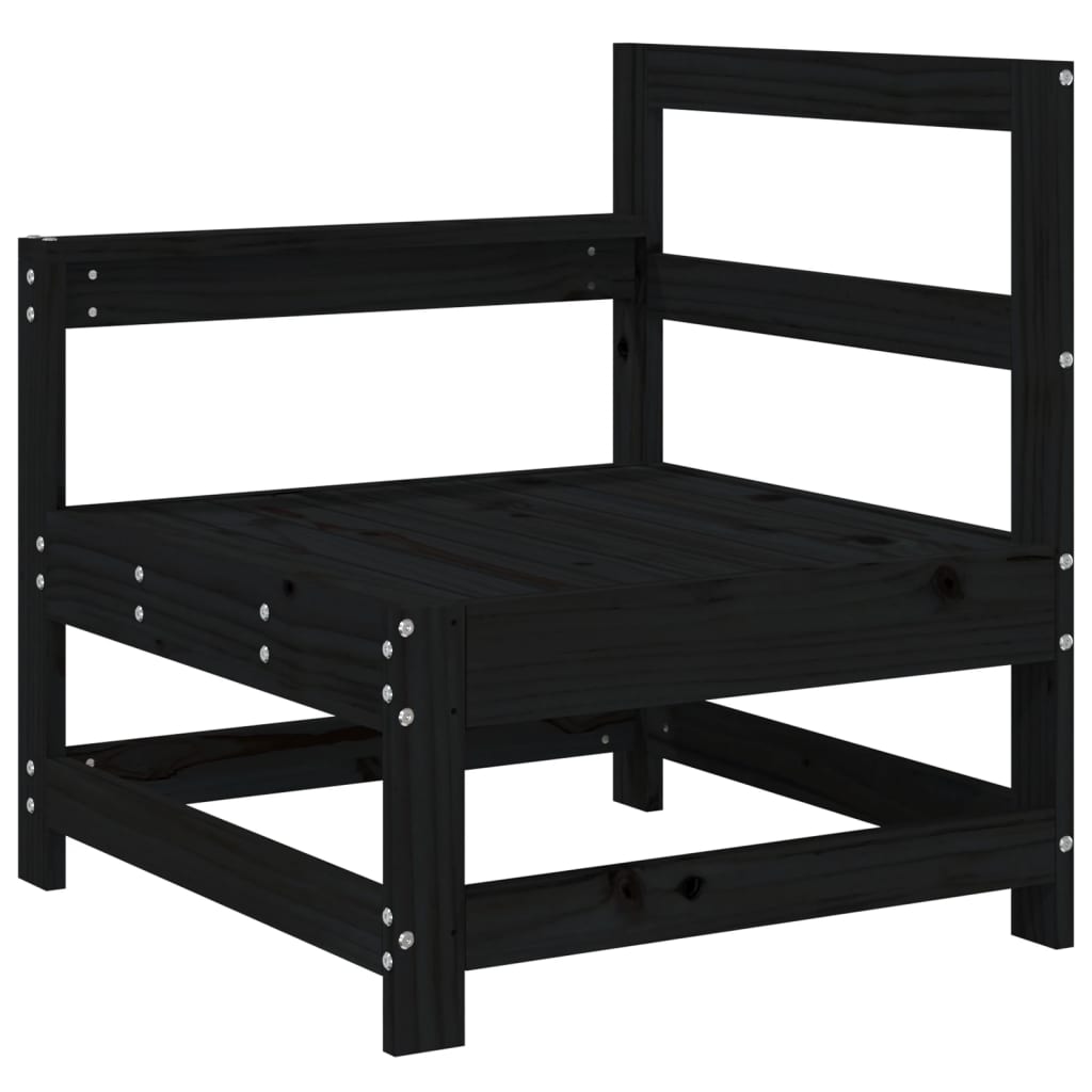 vidaXL Ensemble de mobilier de jardin 3 pcs Noir Bois de pin massif
