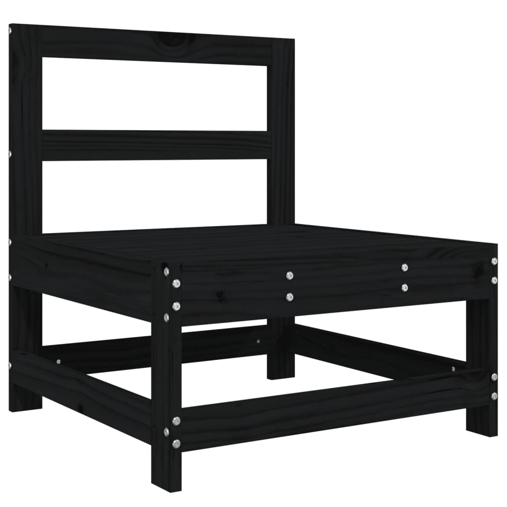 vidaXL Ensemble de mobilier de jardin 3 pcs Noir Bois de pin massif