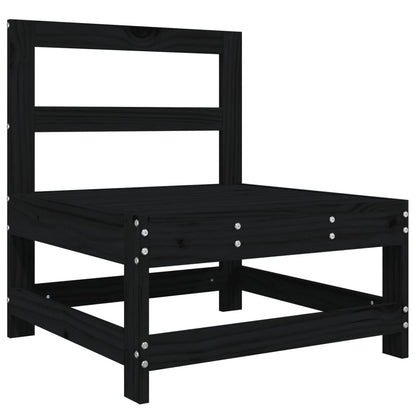 vidaXL Ensemble de mobilier de jardin 3 pcs Noir Bois de pin massif
