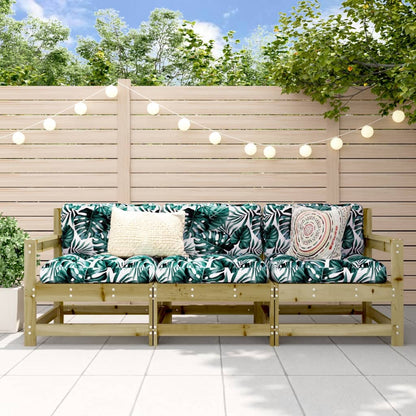 vidaXL Salon de jardin 3 pièces en pin imprégné