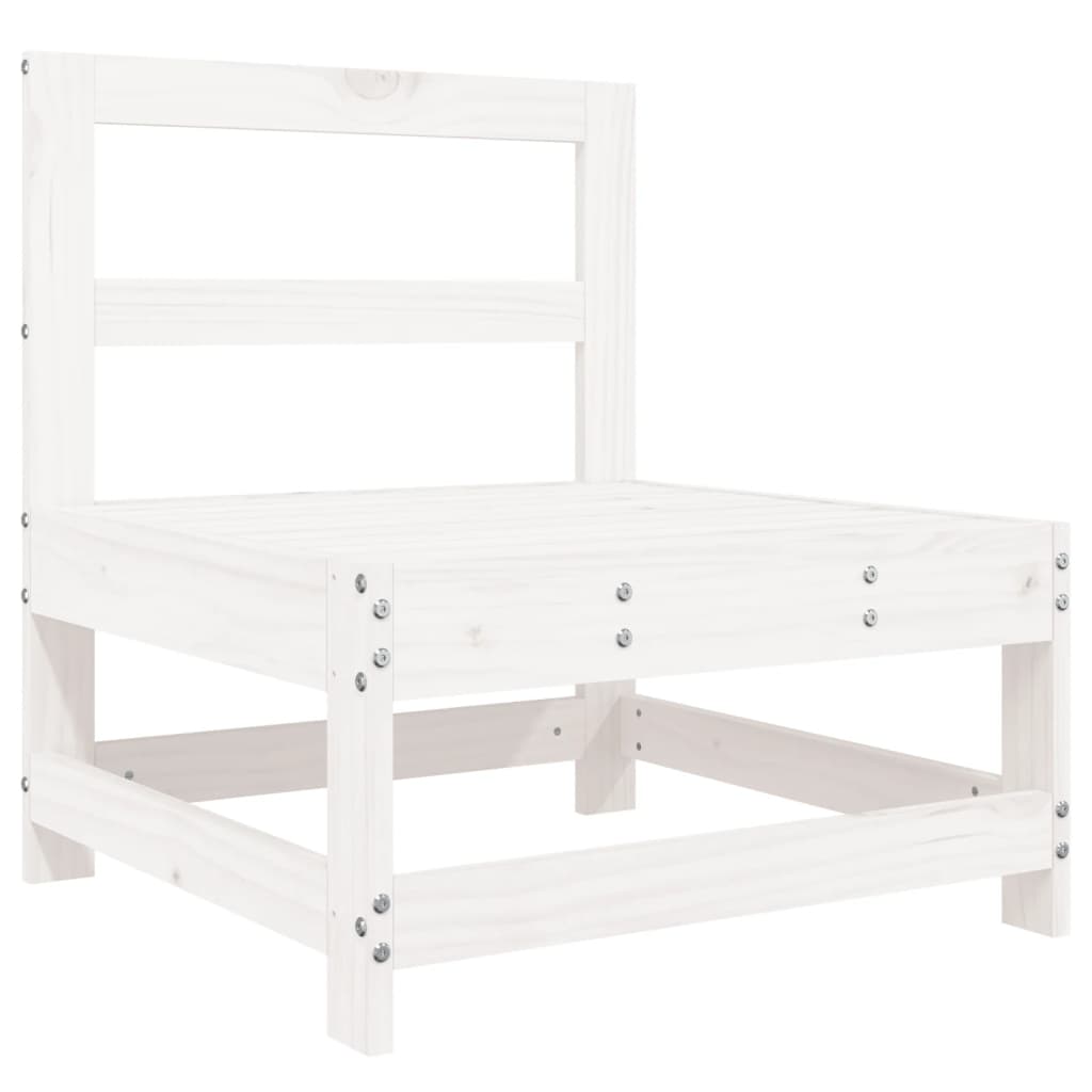 vidaXL Ensemble de mobilier de jardin 4 pcs Blanc Bois de pin massif