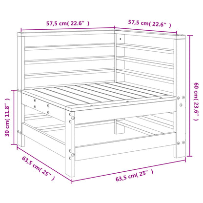 vidaXL Canapé d'angle de jardin en bois de pin massif