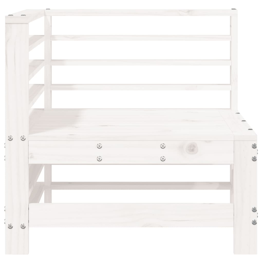 vidaXL Canapé d'angle de jardin blanc bois de pin massif