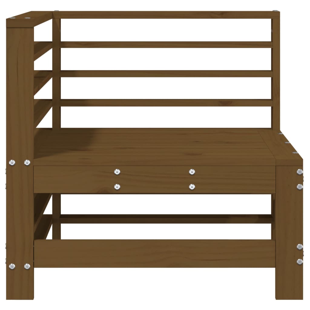 vidaXL Canapé d'angle de jardin marron miel Bois de pin massif