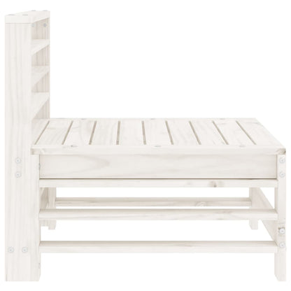 vidaXL Canapé central de jardin blanc Bois de pin massif