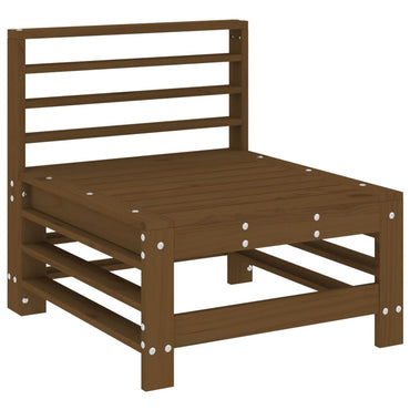 vidaXL Canapé d'angle de jardin marron miel en pin massif