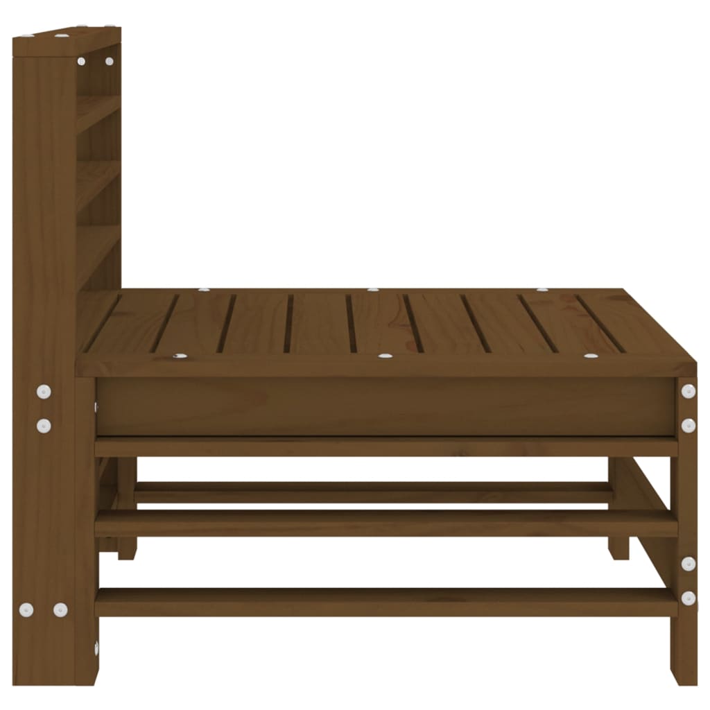 vidaXL Canapé d'angle de jardin marron miel en pin massif