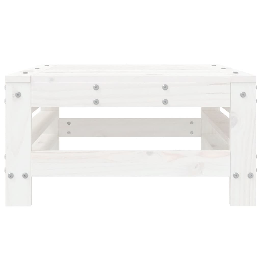 vidaXL Tabouret de jardin blanc en pin massif
