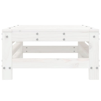 vidaXL Tabouret de jardin blanc en pin massif