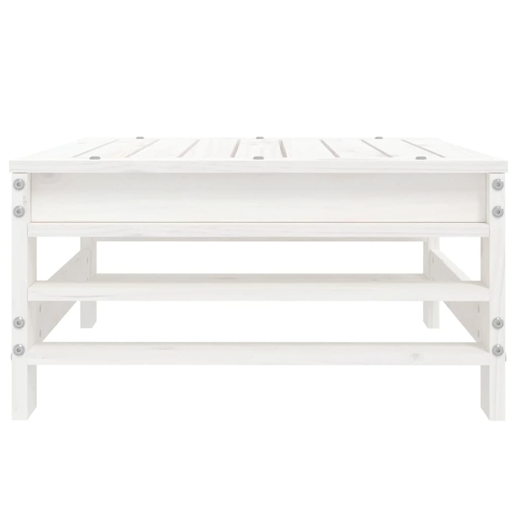 vidaXL Tabouret de jardin blanc en pin massif