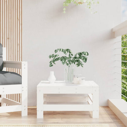 vidaXL Tabouret de jardin blanc en pin massif