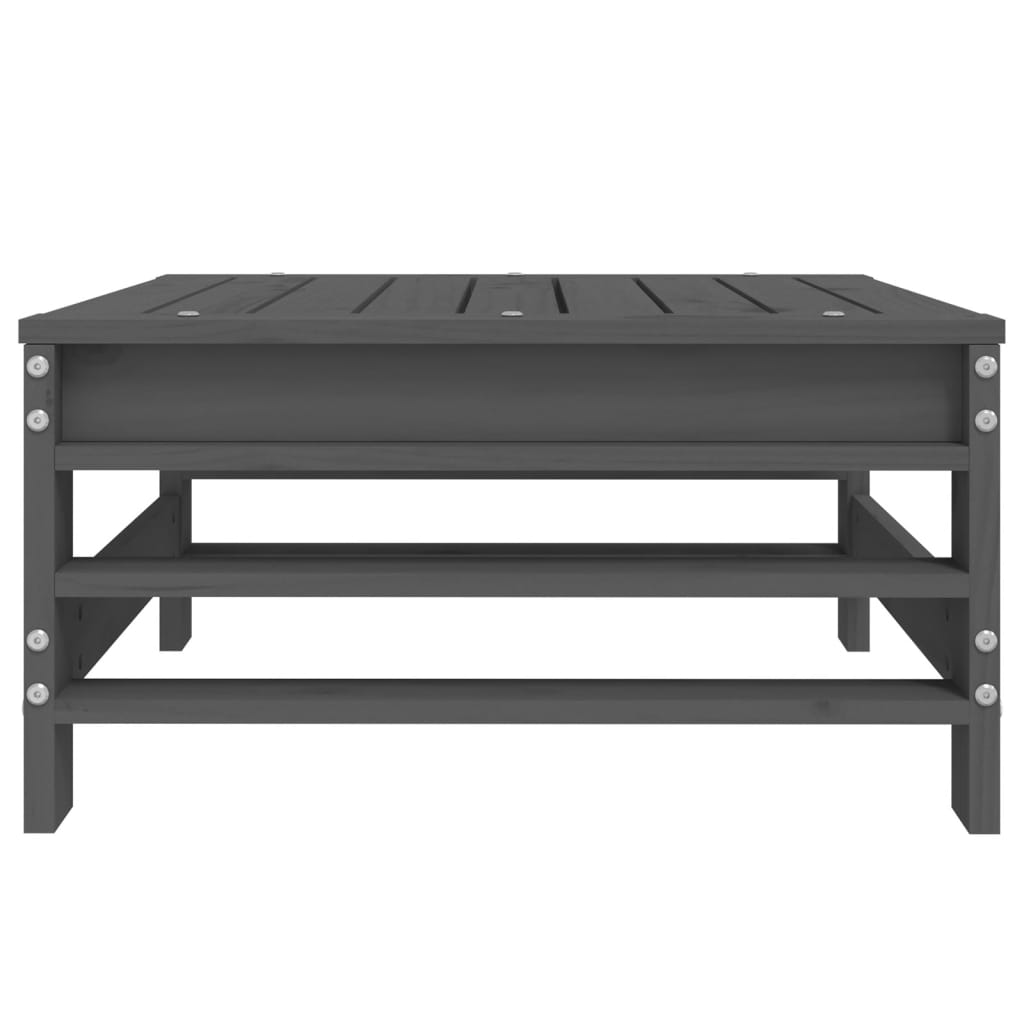 vidaXL Gartenhocker Grau Massivholz Kiefer