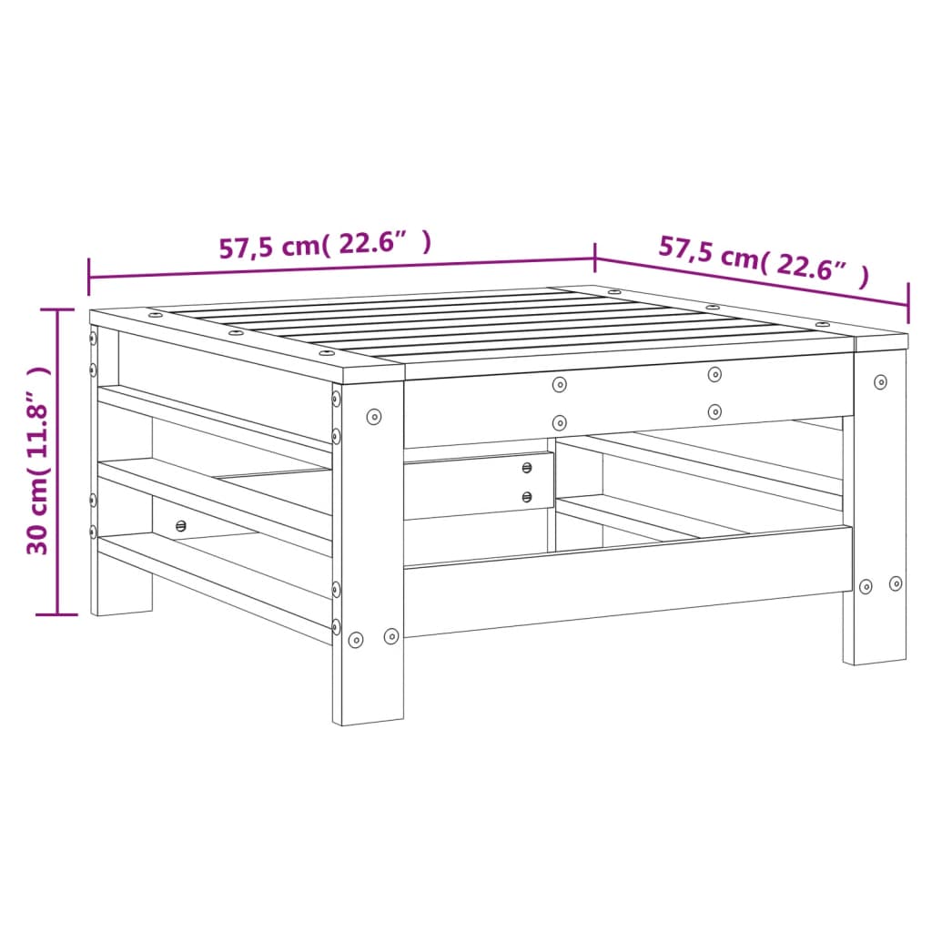 vidaXL Tabouret de jardin en pin imprégné