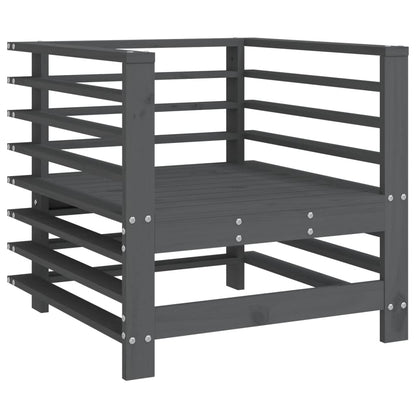 vidaXL Gartenstühle 2 Stk. Grau Massivholz Kiefer
