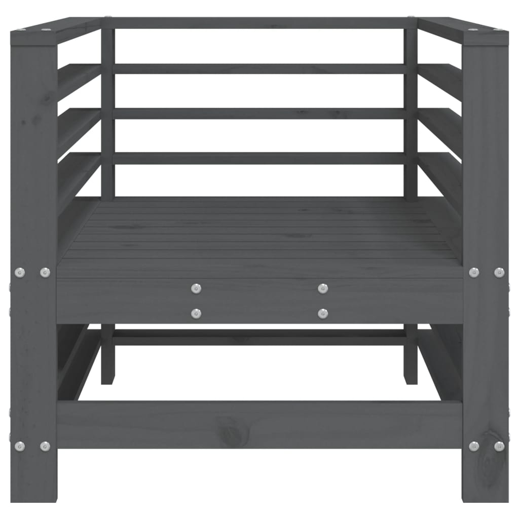 vidaXL Gartenstühle 2 Stk. Grau Massivholz Kiefer