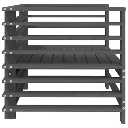 vidaXL Gartenstühle 2 Stk. Grau Massivholz Kiefer