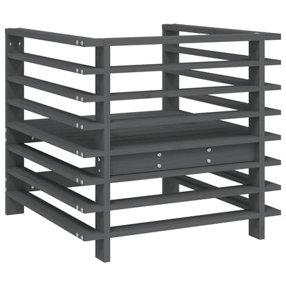 vidaXL Gartenstühle 2 Stk. Grau Massivholz Kiefer