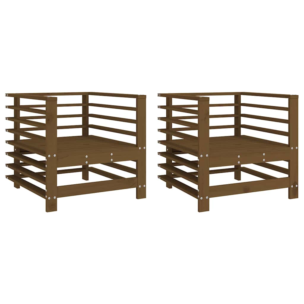 vidaXL Gartenstühle 2 Stk. Honigbraun Massivholz Kiefer