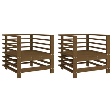 vidaXL Gartenstühle 2 Stk. Honigbraun Massivholz Kiefer