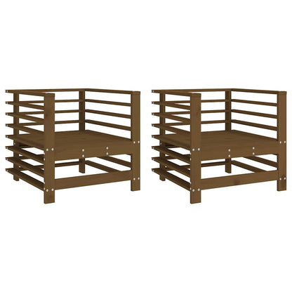 vidaXL Gartenstühle 2 Stk. Honigbraun Massivholz Kiefer