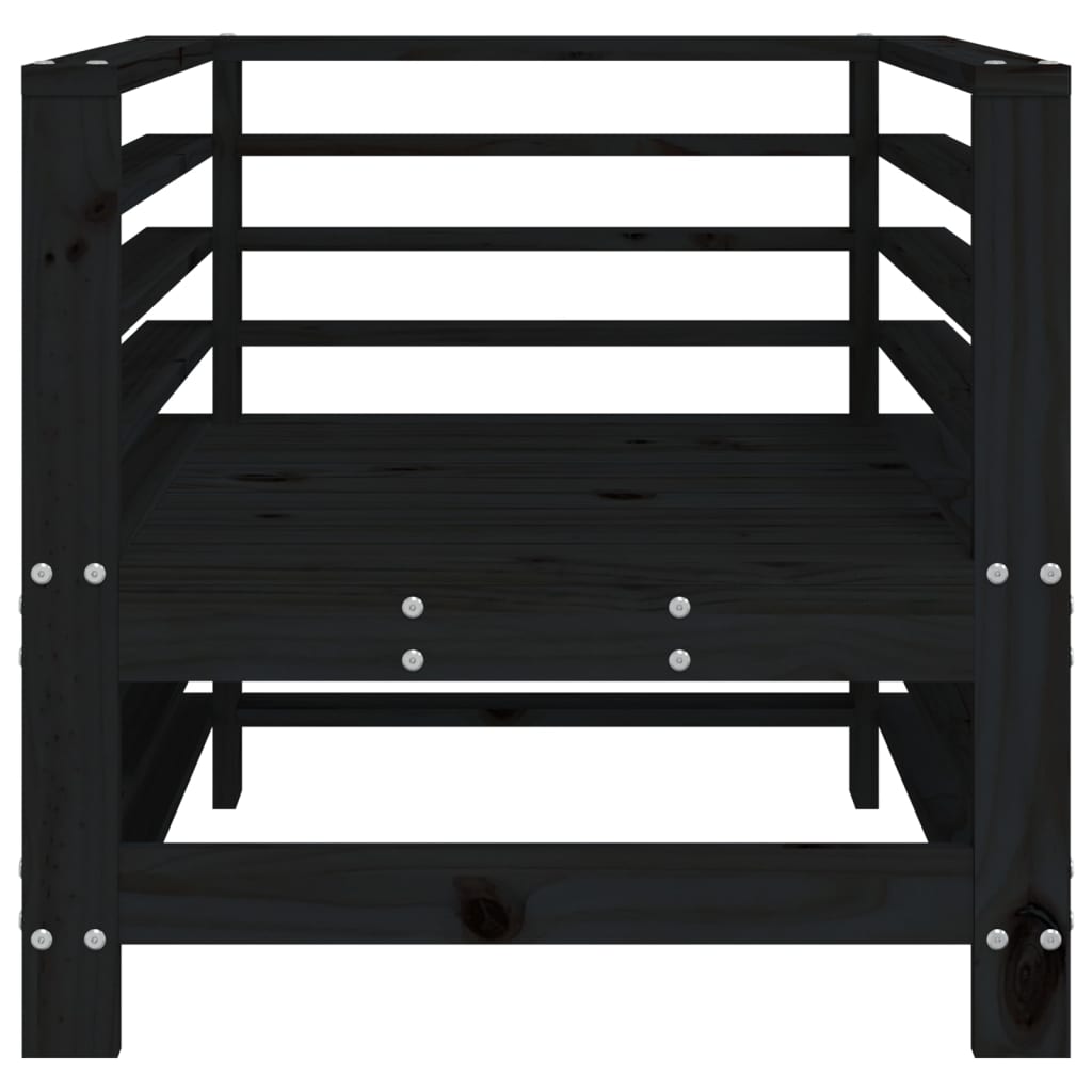 vidaXL Chaises de jardin 2 pcs Noir Bois de pin massif