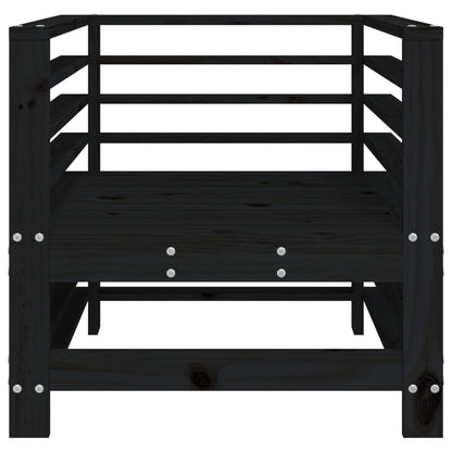vidaXL Chaises de jardin 2 pcs Noir Bois de pin massif