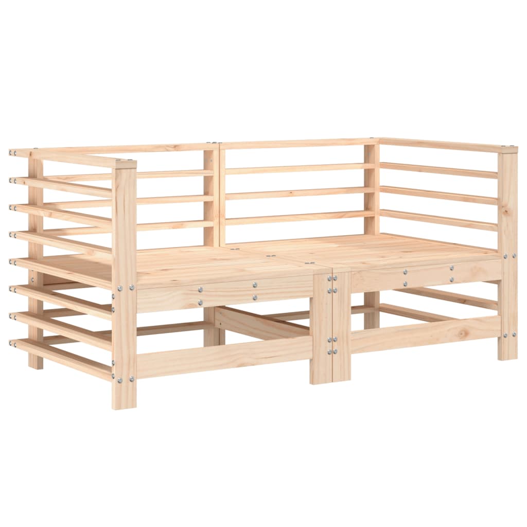 vidaXL Canapés d'angle de jardin 2 pcs Bois de pin massif