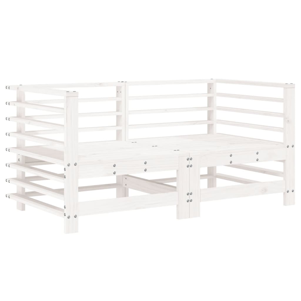 vidaXL Canapés d'angle de jardin 2 pcs Blanc Bois de pin massif