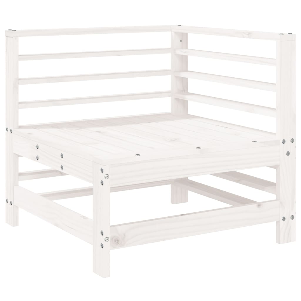 vidaXL Canapés d'angle de jardin 2 pcs Blanc Bois de pin massif