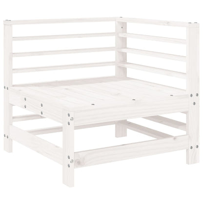 vidaXL Canapés d'angle de jardin 2 pcs Blanc Bois de pin massif