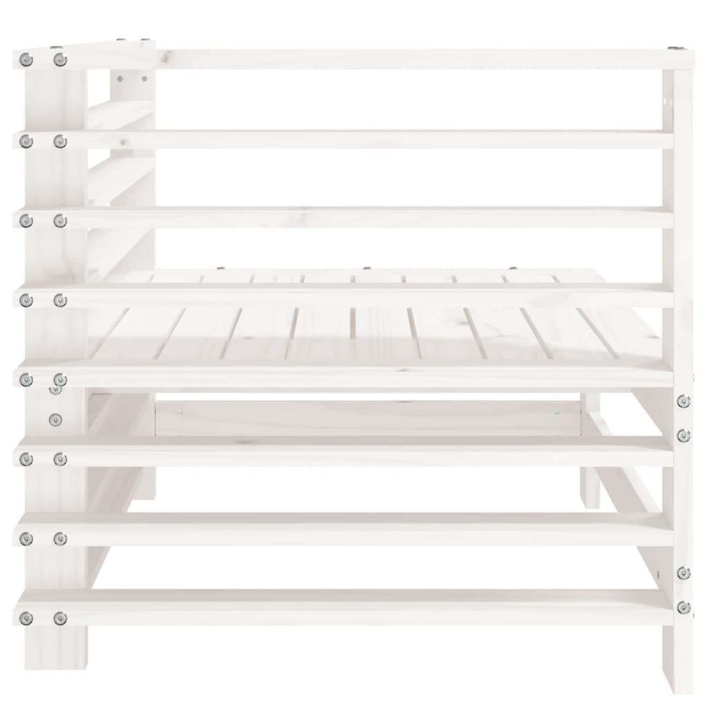 vidaXL Canapés d'angle de jardin 2 pcs Blanc Bois de pin massif