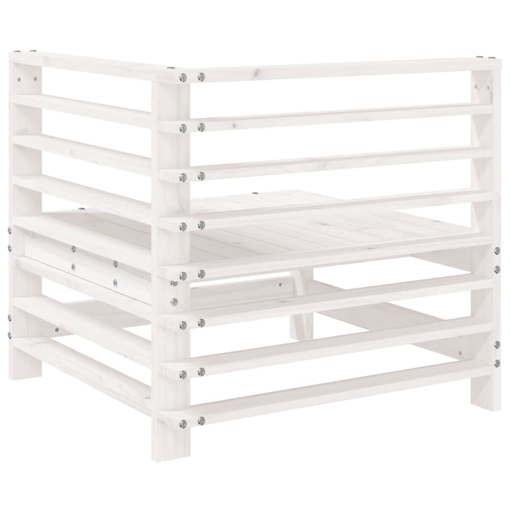 vidaXL Canapés d'angle de jardin 2 pcs Blanc Bois de pin massif