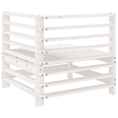 vidaXL Canapés d'angle de jardin 2 pcs Blanc Bois de pin massif