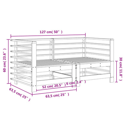 vidaXL Canapés d'angle de jardin 2 pcs Blanc Bois de pin massif